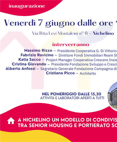 La cooperativa Di Vittorio inaugura l'housing Debouchè