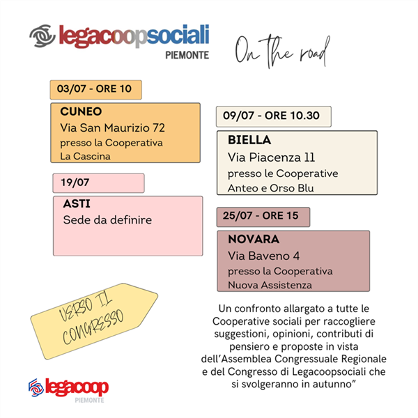 Tappe di avvicinamento al Congresso Legacoopsociali 2024: al via gli incontri nei territori