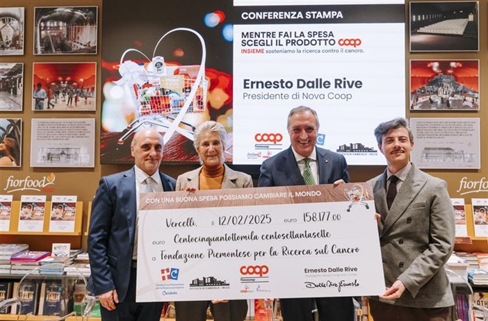 Nova Coop dona alla Fondazione Piemontese per la Ricerca sul Cancro...