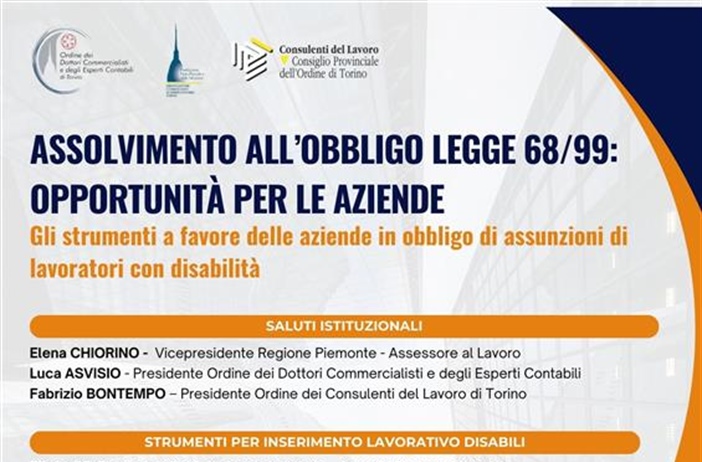 Legge 68/99: un incontro di approfondimento con l’Ordine dei...