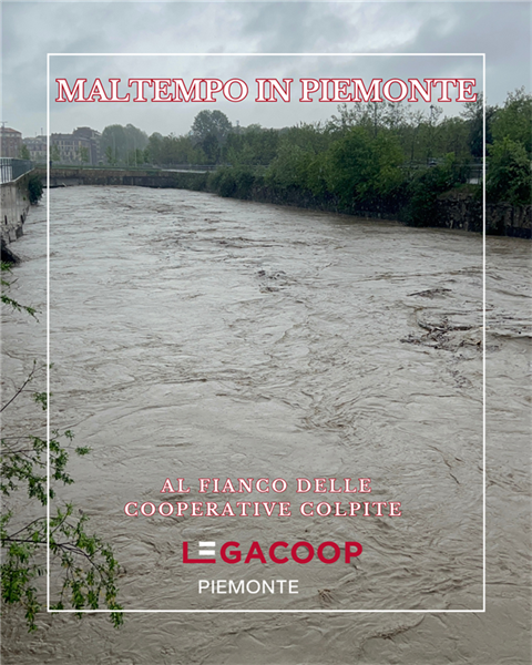 Maltempo in Piemonte: vicini alle imprese cooperative e alle comunità colpite