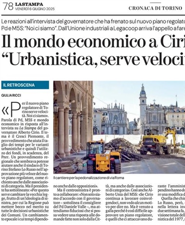 Cresci Piemonte e Piano Regolatore di Torino: il commento di Legacoop...