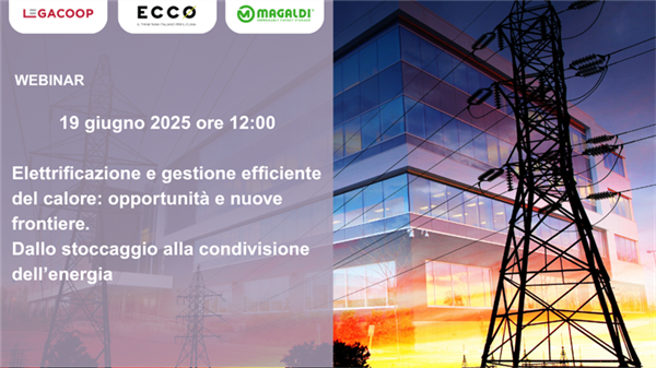 Webinar “Elettrificazione e gestione efficiente del calore: opportunità e nuove frontiere. Dallo stoccaggio alla condivisione dell’energia”