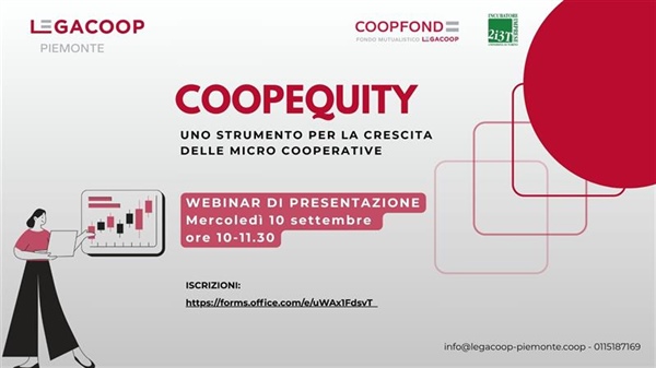 Progetto COOPEQUITY: webinar di presentazione il 10 settembre ore 10