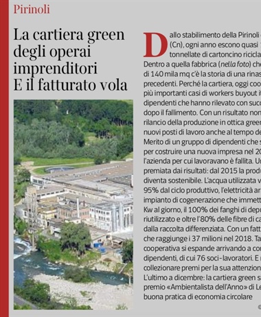 Cooperativa Pirinoli, La cartiera green
