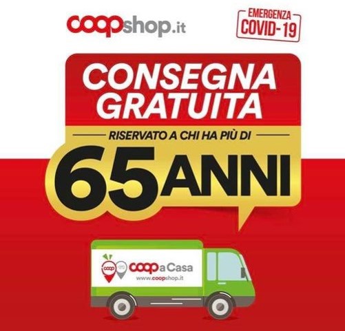 Consegna a domicilio GRATUITA over 65 anni