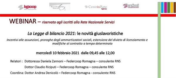 WEBINAR- La legge di bilancio 2021: le novità giuslavoristiche