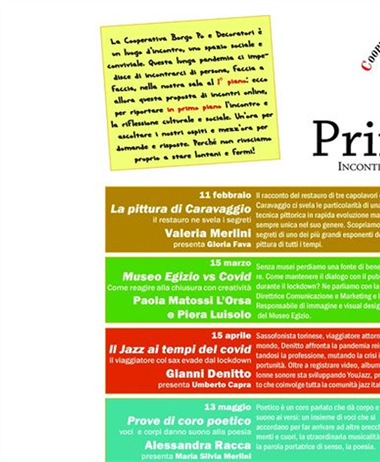 Cooperativa Borgo Po e Decoratori: incontri virtuali per parlare di cultura