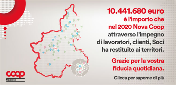 Nova Coop nel 2020 ha restituito più di 10 milioni al territorio