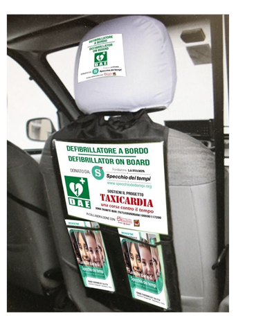 I defibrillatori di Specchio dei Tempi in servizio su 10 taxi a Torino