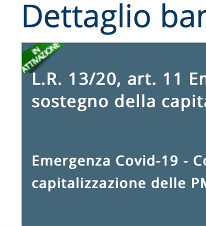 Al via il bando di sostegno alla capitalizzazione delle PMI