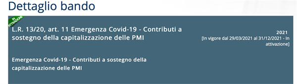 Al via il bando di sostegno alla capitalizzazione delle PMI