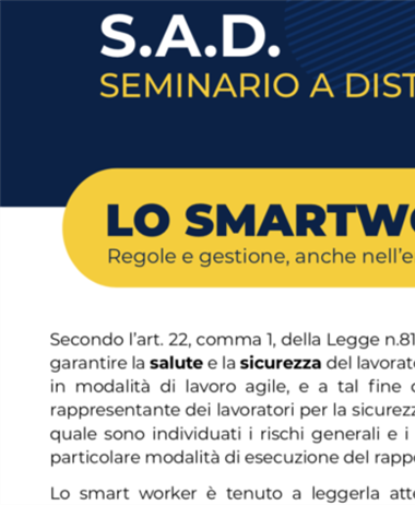 Smart Working, un seminario per definirne regole e gestione