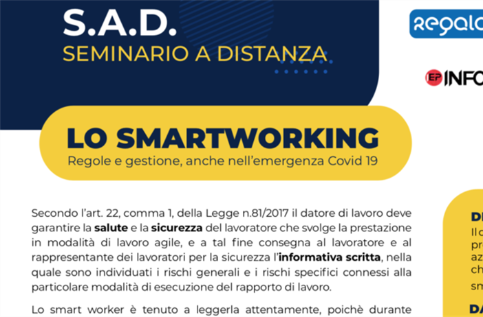 Smart Working, un seminario per definirne regole e gestione