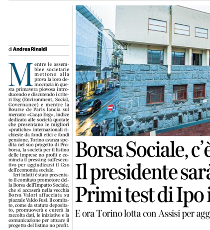 Coopfond e il progetto della Borsa delle imprese sociali