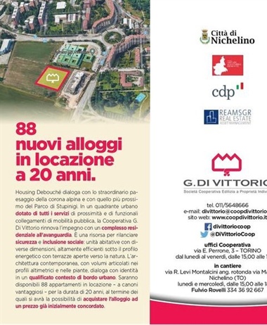 A Nichelino arriva l’Housing Debouché: 88 alloggi realizzati dalla...