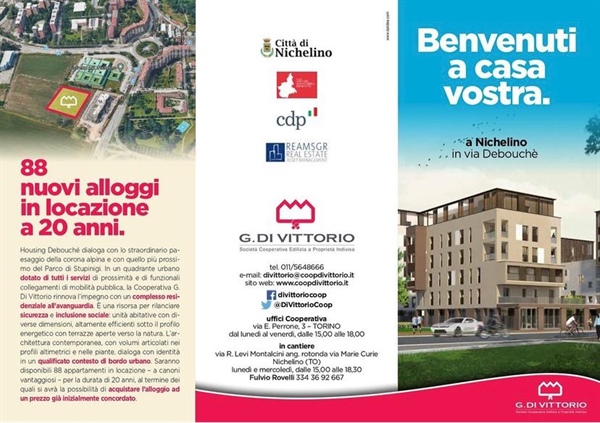 A Nichelino arriva l’Housing Debouché: 88 alloggi realizzati dalla cooperativa Di Vittorio