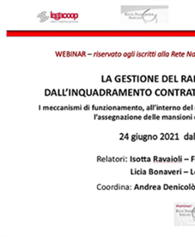 Gestione del rapporto di lavoro: un webinar per approfondire