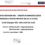 Webinar su Decreto Sostegni Bis e Credito di imposta Covid