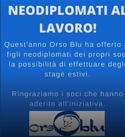 Da Orso Blu stage per i figli neodiplomati dei soci