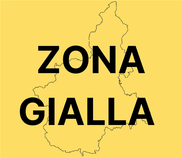 Il Piemonte in Zona Gialla da lunedì 3 Gennaio