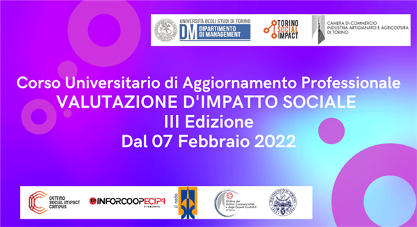 Terza Edizione del Corso Universitario di Aggiornamento Professionale per i Valutatori di Impatto Sociale