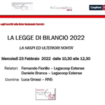 Legge di Bilancio 2022: Naspi e ulteriori novità