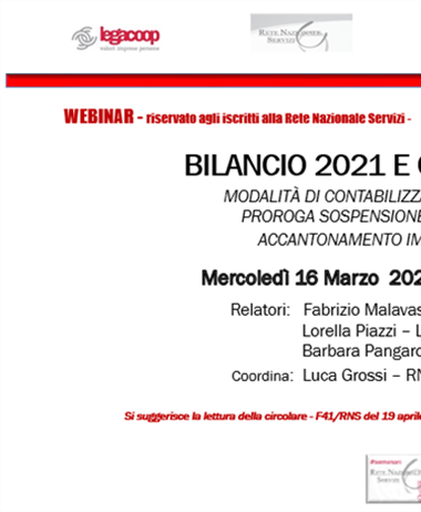 Bilancio 2021 e calcolo imposte: webinar il 16 marzo