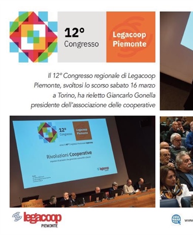 12° Congresso di Legacoop Piemonte. Giancarlo Gonella confermato Presidente