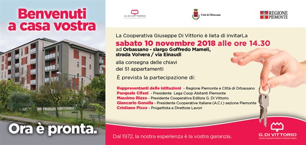 Cooperativa G. Di Vittorio. Consegna delle chiavi ad Orbassano